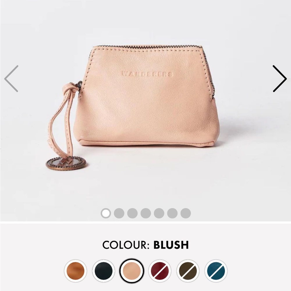 Wanderers Blush Leather Wristlet Pouch